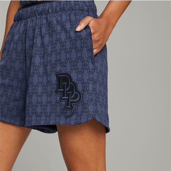 Puma x Dapper Dan Women's Jacquard Athletic Shorts Navy and Pink Size Small - Picture 5 of 15